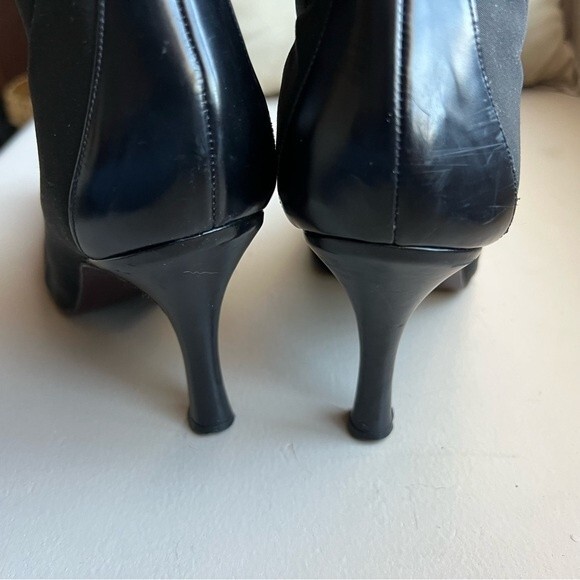 Via Spiga Black Stretch Fabric Heeled Boots with Pointed Toes Women’s Size 8 - Picture 8 of 12